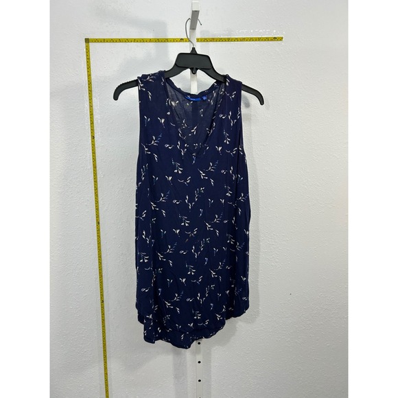 Apt. 9 Tops - Apt. 9 Womens XL Navy Blue Floral Sleeveless V-Neck Blouse Tank Top